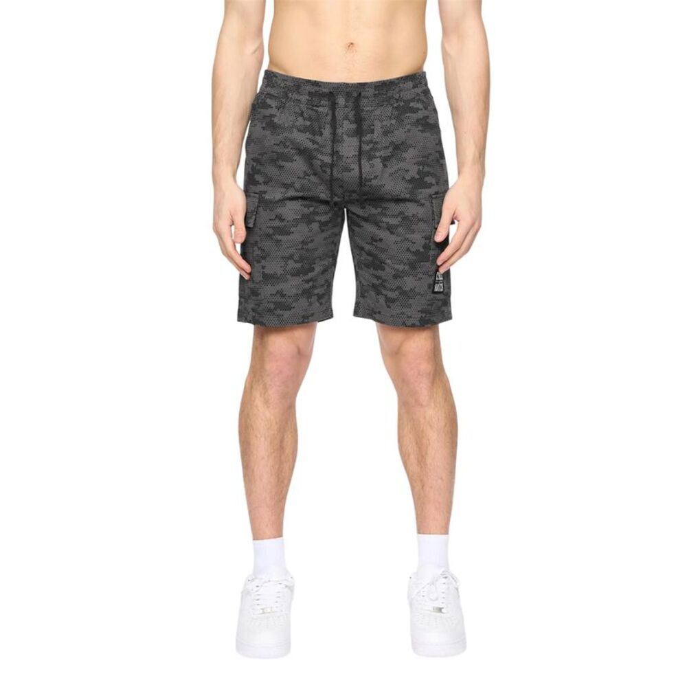 Crosshatch Mens Janscore Elasticated Waist Cargo Shorts / Dark Grey
